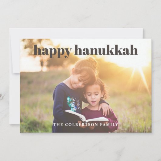 Happy Hanukkah Photo Holiday Card (Voorkant)
