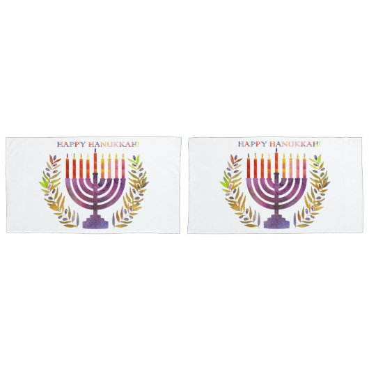Happy Hanukkah Pillowcases Kussensloop (Voorkant-Set)