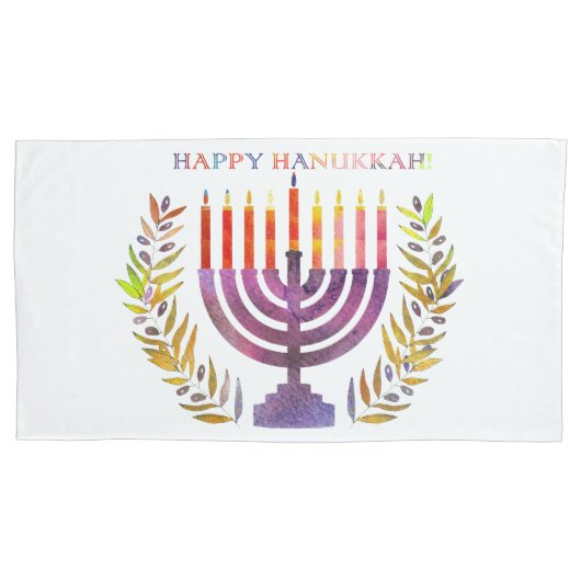 Happy Hanukkah Pillowcases Kussensloop (Voorkant-Links)