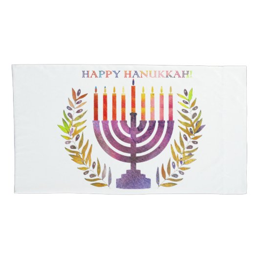 Happy Hanukkah Pillowcases Kussensloop (Achterkant-Rechts)