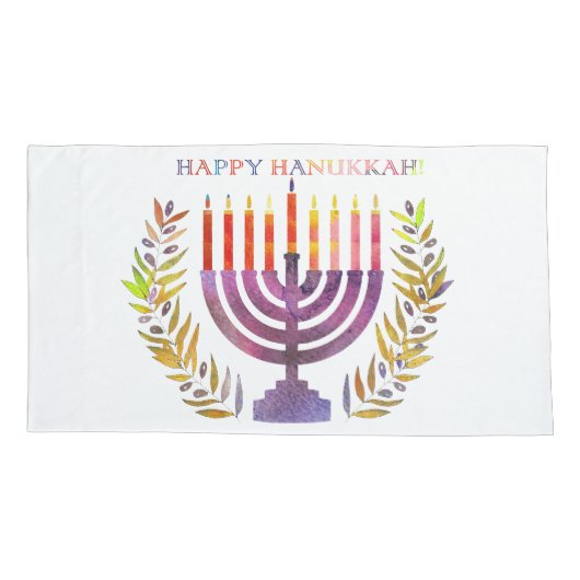 Happy Hanukkah Pillowcases Kussensloop (Achterkant-Links)
