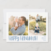 Happy Hanukkah Playful 2 Foto Feestdagenkaart (Voorkant)