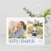 Happy Hanukkah Playful 2 Foto Feestdagenkaart (Staand voorkant)