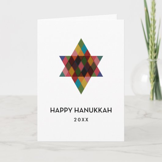 Happy Hanukkah Rainbow Star van David Non Photo Feestdagen Kaart (Voorkant)