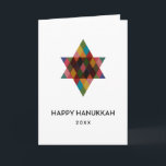 Happy Hanukkah Rainbow Star van David Non Photo Feestdagen Kaart<br><div class="desc">Wens vrienden en familie "Happy Hanukkah" met deze grillige,  meerkleurige Star van David. Het jaar kan worden bewerkt met tekst die bewerkbaarder is. Klik op "Aanpassen" om lettertypen te wijzigen,  tekst te verplaatsen,  te kleuren of de grootte ervan te wijzigen</div>