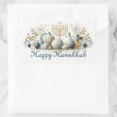 Happy Hanukkah Rechthoekige Sticker (Tas)