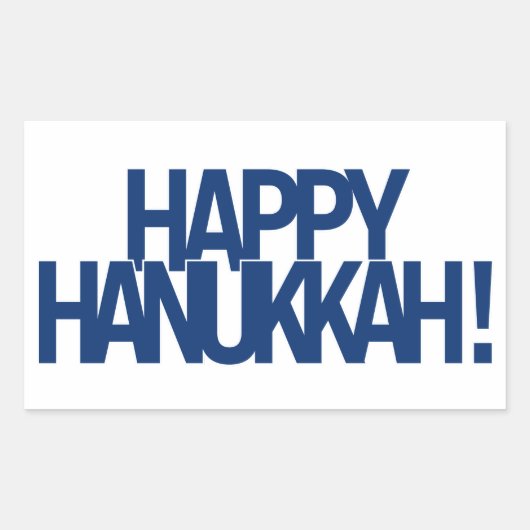 Happy Hanukkah Rechthoekige Sticker (Voorkant)