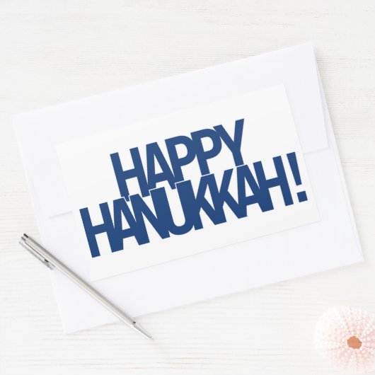 Happy Hanukkah Rechthoekige Sticker (Envelop)