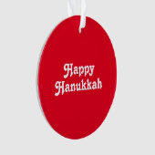 "Happy Hanukkah" rode witte feestdag Ornament (voorkant)