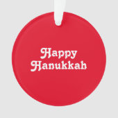 "Happy Hanukkah" rode witte feestdag Ornament (voorkant)