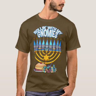 Happy Hanukkah Rollin met mijn gnomen Joodse mas T-shirt