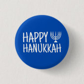 Happy Hanukkah Ronde Button 3,2 Cm (Voorkant)