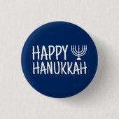 Happy Hanukkah Ronde Button 3,2 Cm (Voorkant)