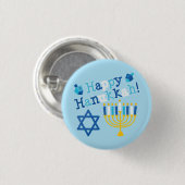 Happy Hanukkah Ronde Button 3,2 Cm (Voorkant /achterkant)