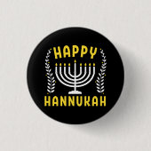 Happy Hanukkah Ronde Button 3,2 Cm (Voorkant)