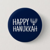 Happy Hanukkah Ronde Button 5,7 Cm (Voorkant)