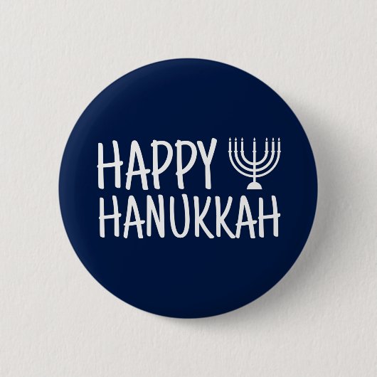 Happy Hanukkah Ronde Button 5,7 Cm (Voorkant)