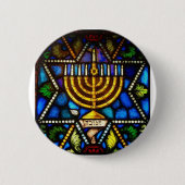 HAPPY HANUKKAH RONDE BUTTON 5,7 CM (Voorkant)