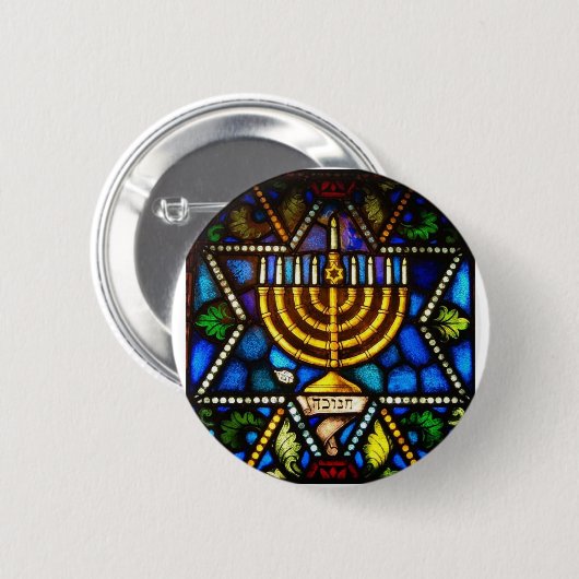 HAPPY HANUKKAH RONDE BUTTON 5,7 CM (Voorkant /achterkant)
