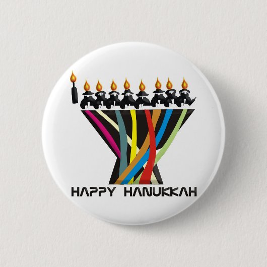 Happy Hanukkah Ronde Button 5,7 Cm (Voorkant)