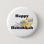 Happy Hanukkah Ronde Button 5,7 Cm (Voorkant)