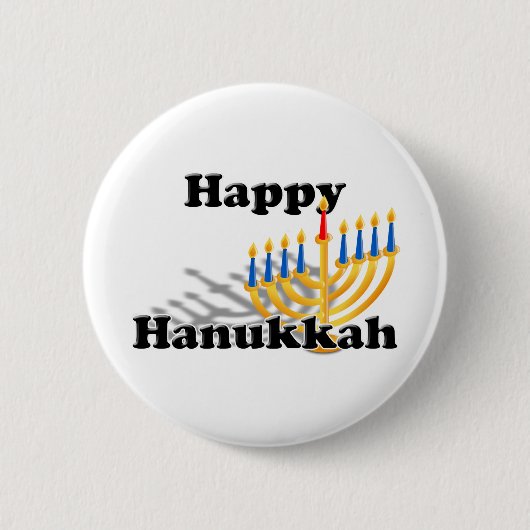Happy Hanukkah Ronde Button 5,7 Cm (Voorkant)