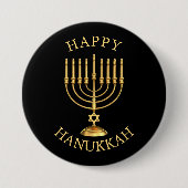 Happy Hanukkah Ronde Button 7,6 Cm (Voorkant)