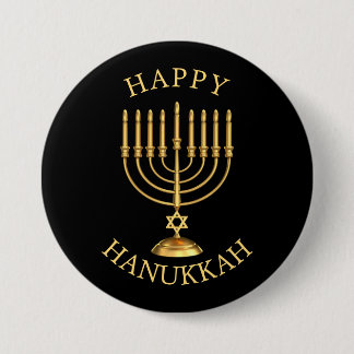 Happy Hanukkah Ronde Button 7,6 Cm