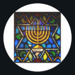 HAPPY HANUKKAH RONDE STICKER<br><div class="desc">FOTO</div>