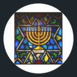 HAPPY HANUKKAH RONDE STICKER<br><div class="desc">FOTO</div>