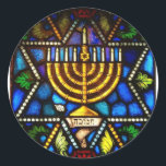 HAPPY HANUKKAH RONDE STICKER<br><div class="desc">FOTO</div>