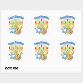 Happy Hanukkah Ronde Sticker (Vel)