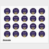 Happy Hanukkah Ronde Sticker (Vel)