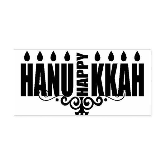 Happy Hanukkah Rubberstempel (Afrduk)