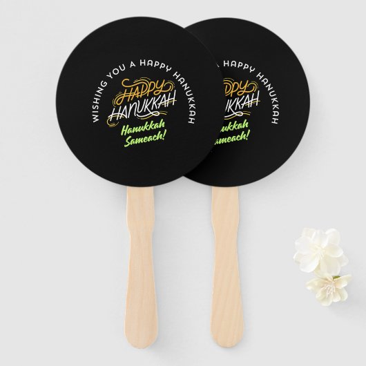 Happy Hanukkah Sameach! Handwaaier (Voorkant en achterkant)