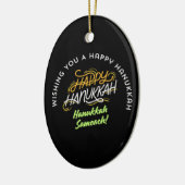 Happy Hanukkah Sameach! Keramisch Ornament (Links)