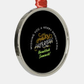 Happy Hanukkah Sameach! Metalen Ornament (Rechts)