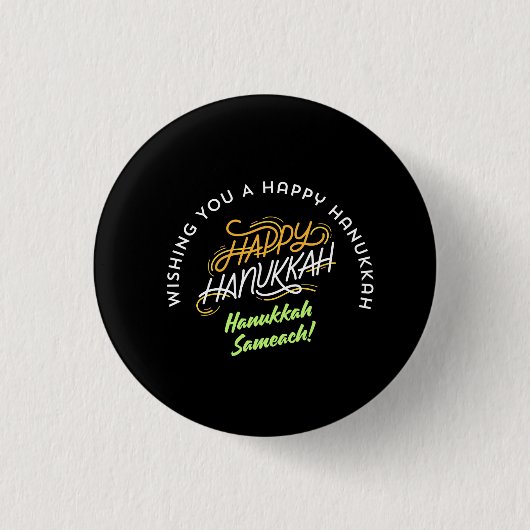 Happy Hanukkah Sameach! Ronde Button 3,2 Cm (Voorkant)