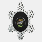 Happy Hanukkah Sameach! Tin Sneeuwvlok Ornament (Rechts)