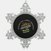 Happy Hanukkah Sameach! Tin Sneeuwvlok Ornament (Voorkant)