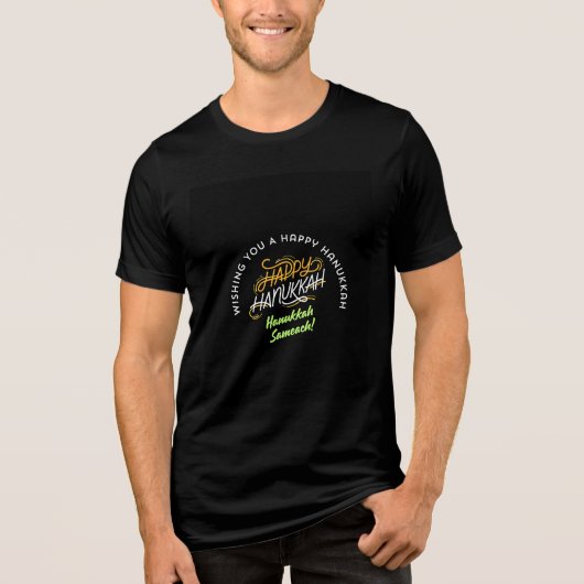 Happy Hanukkah Sameach! Tri-Blend Shirt (Voorkant)