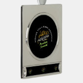 Happy Hanukkah Sameach! Verzilverd Banner Ornament (Rechts)