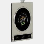 Happy Hanukkah Sameach! Verzilverd Banner Ornament (Rechts)