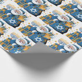 Happy Hanukkah Santa  Cadeaupapier (Hoek)