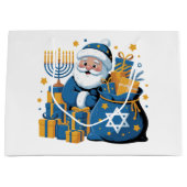Happy Hanukkah Santa  Groot Cadeauzakje (Voorkant)