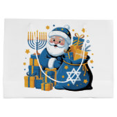 Happy Hanukkah Santa  Groot Cadeauzakje (Achterkant)