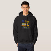 Happy Hanukkah School Bus Carrying Jewish Menorah  Hoodie (Voorkant volledig)