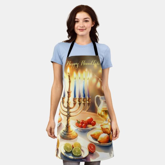 Happy Hanukkah Schort (Gedragen)