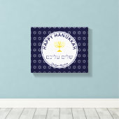 Happy Hanukkah SHALOM ALEICHEM vrede voor jou Canvas Afdruk (Insitu (Houten vloer))