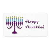Happy Hanukkah Shalom Etiket (Voorkant)